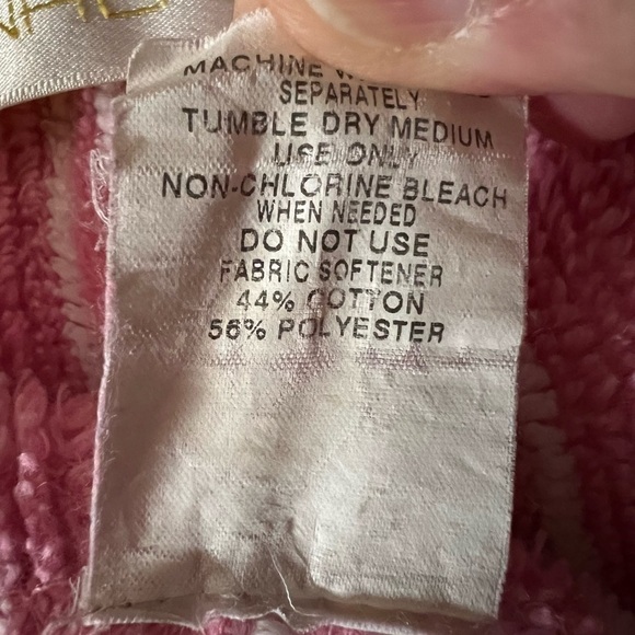 STAN HERMAN WOMEN’S TERRY CLOTH SHORT ROBE SIZE MEDIUM PINK WITH WHITE STRIPES - Picture 14 of 16